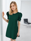 Clasi Puff Sleeve Solid Dress
