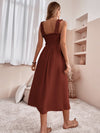 Solid Shirred Bodice Cami Dress