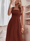 Solid Shirred Bodice Cami Dress