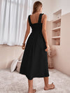 Solid Shirred Bodice Cami Dress