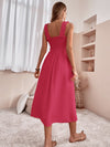 Solid Shirred Bodice Cami Dress