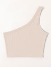 One Shoulder Rib knit Crop Top