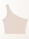 One Shoulder Rib knit Crop Top