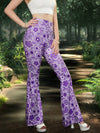 Floral Print Flare Leg Pants