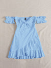 Off Shoulder Tie Front Wrap Hem Dress