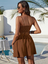 Ruched Bust Cami Top Belted Skirt Set