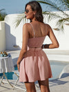 Ruched Bust Cami Top Belted Skirt Set