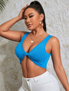 SXY Twist Front Crop Tank Top