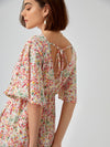 Frenchy Ditsy Floral Tie Back Butterfly Sleeve Dress