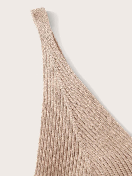 Ribbed V Neck Crop Top