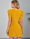 Clasi Puff Sleeve Solid Dress