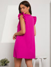 Ruffle Armhole Solid Tunic Dress