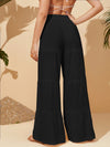Solid Ruffle Hem Pants