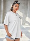 Plus Slogan Graphic Drop Shoulder Tee