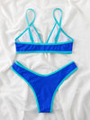 Contrast Binding High Cut Bikini Swimsuit