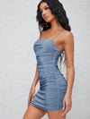 BAE Ruched Detail Glitter Dress