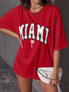 Tropical Letter Graphic Drop Shoulder Tee