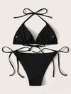 Halter Triangle Tie Side Bikini Swimsuit