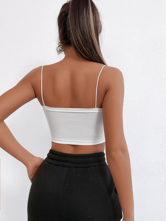 PETITE Solid Slim Crop Cami Top