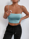 PETITE Solid Slim Crop Cami Top