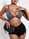 SXY Twist Front Crop Tank Top