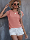 Roll Cuff Batwing Sleeve Blouse
