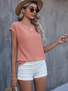 Roll Cuff Batwing Sleeve Blouse
