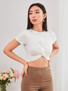Twist Hem Solid Tee