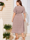 Plus Ditsy Floral Knot Side Wrap Dress