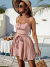 Ruched Bust Cami Top Belted Skirt Set
