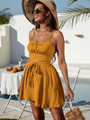 Ruched Bust Cami Top Belted Skirt Set
