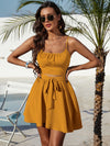 Ruched Bust Cami Top Belted Skirt Set
