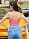 Open Back Crop Halter Top