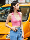 Open Back Crop Halter Top