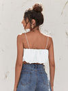 Knot Straps Ruched Bust Cami Crop Top
