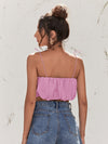Knot Straps Ruched Bust Cami Crop Top