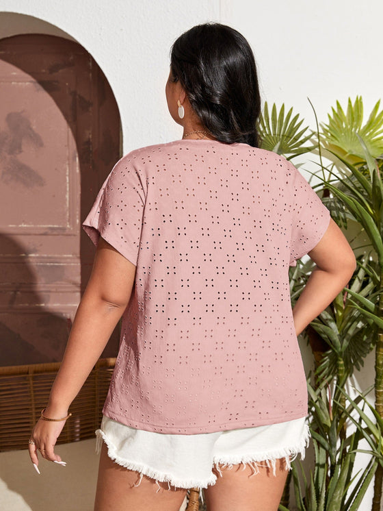 Plus Button Front Schiffy Blouse