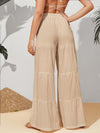 Solid Ruffle Hem Pants