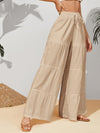 Solid Ruffle Hem Pants