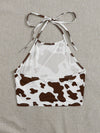 Plus Cow Pattern Halter Neck Top