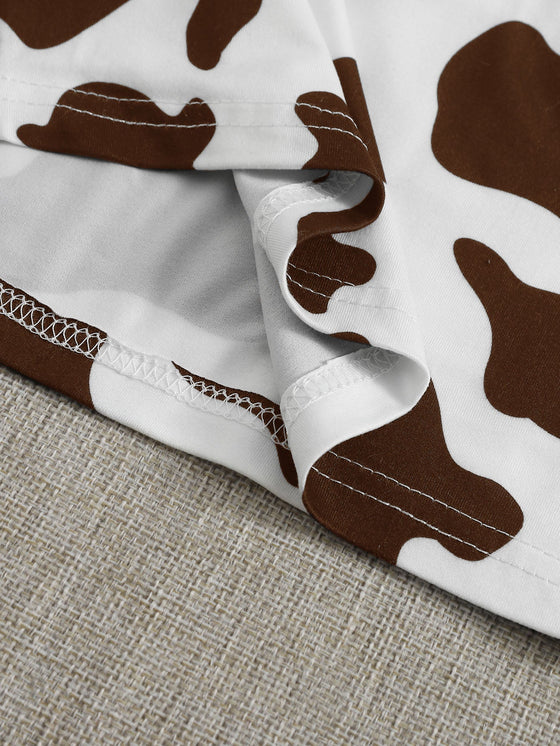 Plus Cow Pattern Halter Neck Top