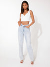 EZwear F Notched Neck Button Front Cropped Tank Top