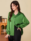 Drop Shoulder Satin Shirt