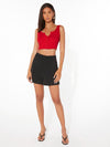 EZwear F Notched Neck Button Front Cropped Tank Top