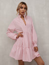 Notch Neck Smock Dress