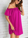 Off Shoulder Frill Trim Dress