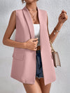 Solid Shawl Neck Vest Blazer