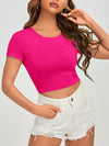 Solid Tie Back Crop Tee