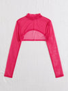 Mock neck Super Crop Mesh Top