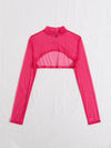 Mock neck Super Crop Mesh Top